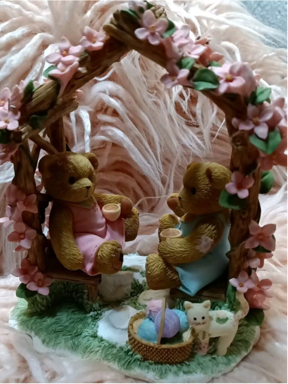 Cherished Teddies Imogen & Pam Two-gether Times Are Best Of Times Flower Gazebo